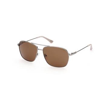 Men's Brown Polarized Shiny Gunmetal Sunglasses